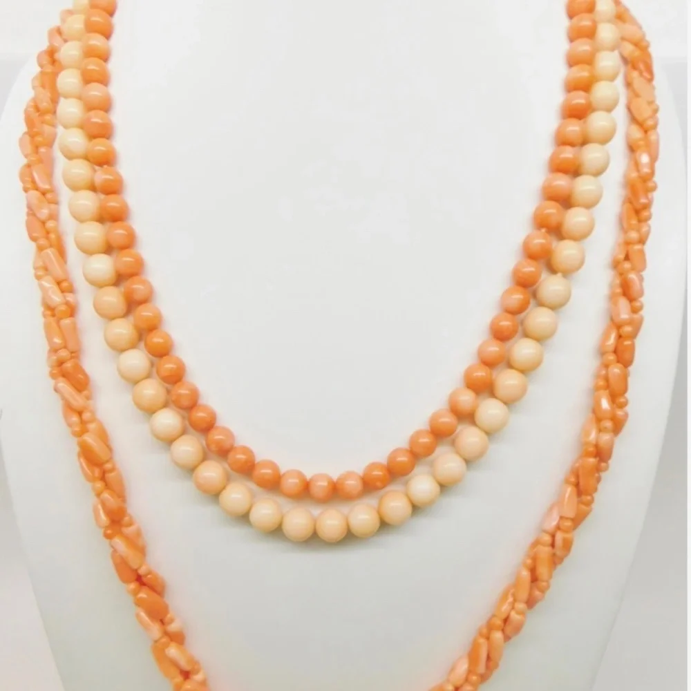 CORAL Vintage Necklaces (Two)